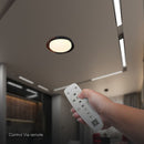 48W(5760Lm) LED dekoratīvs griestu gaismeklis, V-TAC VT-84020, SMD, IP20, balts/koka raksts, Ø500x80mm, 220–260V, 120°, Bluetooth un tālvadība, dimmējams, 2 gadu garantija, CCT 3000K/4000K/6000K
