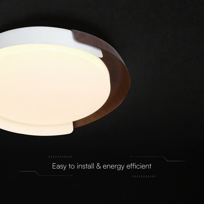 48W(5760Lm) LED dekoratīvs griestu gaismeklis, V-TAC VT-84020-BG, SMD, IP20, IK04, melns/pelēks, Ø500x80mm, 220–260V, 120°, tālvadības pults un lietotnes vadība, dimmējams, 2 gadu garantija, CCT 3000K/4000K/6000K