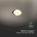 48W(5760Lm) LED dekoratīvs griestu gaismeklis, V-TAC VT-84020-BG, SMD, IP20, IK04, melns/pelēks, Ø500x80mm, 220–260V, 120°, tālvadības pults un lietotnes vadība, dimmējams, 2 gadu garantija, CCT 3000K/4000K/6000K