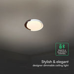 48W(5760Lm) LED dekoratīvs griestu gaismeklis, V-TAC VT-84020-BG, SMD, IP20, IK04, melns/pelēks, Ø500x80mm, 220–260V, 120°, tālvadības pults un lietotnes vadība, dimmējams, 2 gadu garantija, CCT 3000K/4000K/6000K