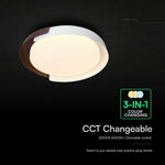 48W(5760Lm) LED dekoratīvs griestu gaismeklis, V-TAC VT-84020-BG, SMD, IP20, IK04, melns/pelēks, Ø500x80mm, 220–260V, 120°, tālvadības pults un lietotnes vadība, dimmējams, 2 gadu garantija, CCT 3000K/4000K/6000K
