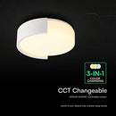 48W(5760Lm) LED dekoratīvs griestu gaismeklis, V-TAC VT-84023, SMD, IP20, IK04, zelta krāsa, Ø450x110mm, 220–260V, 120°, Bluetooth un tālvadība, dimmējams, 2 gadu garantija, CCT 3000K/4000K/6000K