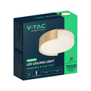 63W(7200Lm) LED dekoratīvs griestu gaismeklis, V-TAC VT-84036-G, SMD, IP20, zelta krāsa, Ø550x120mm, 220–260V, 120°, tālvadība un lietotnes vadība, dimmējams, 2 gadu garantija, CCT 3000K/4000K/6000K