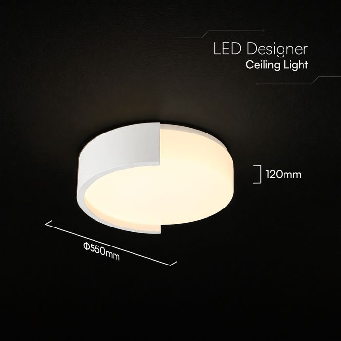 63W(7200Lm) LED dekoratīvs griestu gaismeklis, V-TAC VT-84036-G, SMD, IP20, zelta krāsa, Ø550x120mm, 220–260V, 120°, tālvadība un lietotnes vadība, dimmējams, 2 gadu garantija, CCT 3000K/4000K/6000K