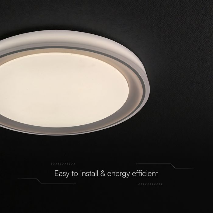30W/60W/30W(6000Lm) LED dekoratīvs griestu gaismeklis, V-TAC VT-85030-DB, SMD, IP20, IK03, tumši brūns, Ø495x67,6mm, 220–240V, 120°, tālvadības pults, dimmējams, 2 gadu garantija, CCT 3000K/4000K/6500K