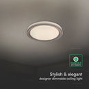 30W/60W/30W(6000Lm) LED dekoratīvs griestu gaismeklis, V-TAC VT-85030-DB, SMD, IP20, IK03, tumši brūns, Ø495x67,6mm, 220–240V, 120°, tālvadības pults, dimmējams, 2 gadu garantija, CCT 3000K/4000K/6500K