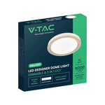 30W/60W/30W LED kupolveida gaismeklis, V-TAC, dimmējams, ar tālvadības pulti, zelta krāsā, IP20, 3IN1