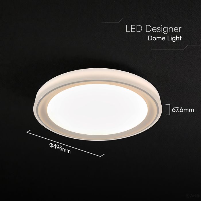 30W/60W/30W LED kupolveida gaismeklis, V-TAC, dimmējams, ar tālvadības pulti, zelta krāsā, IP20, 3IN1