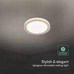 30W/60W/30W LED kupolveida gaismeklis, V-TAC, dimmējams, ar tālvadības pulti, zelta krāsā, IP20, 3IN1