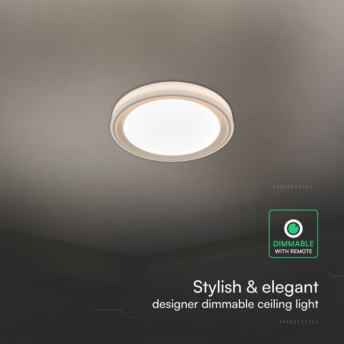 30W/60W/30W LED kupolveida gaismeklis, V-TAC, dimmējams, ar tālvadības pulti, zelta krāsā, IP20, 3IN1