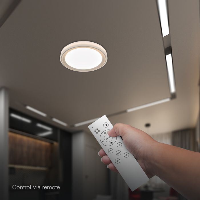 30W/60W/30W LED kupolveida gaismeklis, V-TAC, dimmējams, ar tālvadības pulti, zelta krāsā, IP20, 3IN1