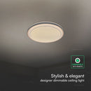 30W/60W/30W LED kupolveida gaismeklis, V-TAC, dimmējams, ar tālvadības pulti, brūnā krāsā, IP20, 3IN1