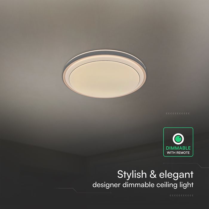 30W/60W/30W LED kupolveida gaismeklis, V-TAC, dimmējams, ar tālvadības pulti, brūnā krāsā, IP20, 3IN1