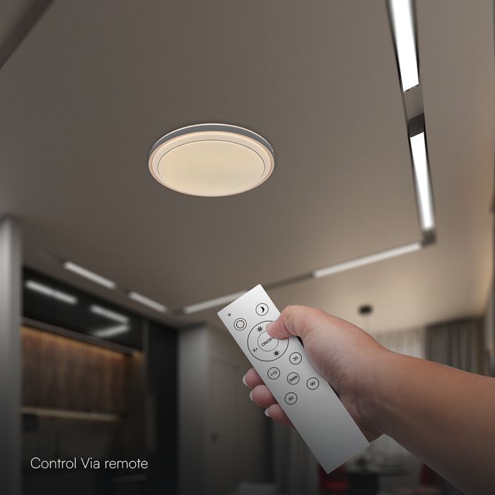 30W/60W/30W LED kupolveida gaismeklis, V-TAC, dimmējams, ar tālvadības pulti, brūnā krāsā, IP20, 3IN1