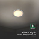 30W/60W/30W(6000Lm) LED dekoratīvs griestu gaismeklis, V-TAC VT-85031, SMD, IP20, IK03, melns, Ø480x57,6mm, 220–240V, 120°, tālvadības pults, dimmējams, 2 gadu garantija, CCT 3000K/4000K/6500K