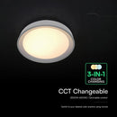 30W/60W/30W(6000Lm) LED dekoratīvs griestu gaismeklis, V-TAC VT-85031, SMD, IP20, IK03, melns, Ø480x57,6mm, 220–240V, 120°, tālvadības pults, dimmējams, 2 gadu garantija, CCT 3000K/4000K/6500K
