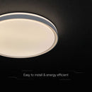 30W/60W/30W(6000Lm) LED dekoratīvs griestu gaismeklis, V-TAC VT-85031-G, SMD, IP20, pelēks, Ø480x57,6mm, 220–240V, 120°, tālvadības pults, dimmējams, 2 gadu garantija, CCT 3000K/4000K/6500K