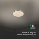 30W/60W/30W(6000Lm) LED dekoratīvs griestu gaismeklis, V-TAC VT-85031-G, SMD, IP20, pelēks, Ø480x57,6mm, 220–240V, 120°, tālvadības pults, dimmējams, 2 gadu garantija, CCT 3000K/4000K/6500K