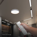20W/40W/20W(4000Lm) LED dizaina griestu gaismeklis, V-TAC VT-85035, SMD, IP20, IK03, koka imitācija, Ø391x63,6mm, 220–240V, 120°, tālvadība līdz 5m, dimmējams, 2 gadu garantija, CCT