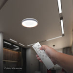 30W/60W/30W(6000Lm) LED dizaina griestu gaismeklis, V-TAC VT-85045, SMD, IP20, IK03, balts/koka imitācija, Ø493x67,6mm, 220–240V, 120°, tālvadība līdz 5m, dimmējams, 2 gadu garantija, CCT 3000K/4000K/6500K
