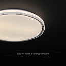 60W(6000Lm) LED dizaina griestu gaismeklis, V-TAC VT-85033, SMD, IP20, melns, Ø495x72,2mm, 220–240V, 120°, tālvadība līdz 5m, dimmējams, 2 gadu garantija, regulējama gaisma 3000K/4000K/6500K