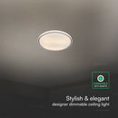 30W/60W/30W(6000Lm) LED dizaina griestu gaismeklis, V-TAC VT-85033, SMD, IP20, balts/brūns, Ø495x72,2mm, 220–240V, 120°, tālvadība līdz 5m, dimmējams, 2 gadu garantija, CCT 3000K/4000K/6500K