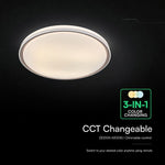 30W/60W/30W(6000Lm) LED dizaina griestu gaismeklis, V-TAC VT-85033, SMD, IP20, balts/brūns, Ø495x72,2mm, 220–240V, 120°, tālvadība līdz 5m, dimmējams, 2 gadu garantija, CCT 3000K/4000K/6500K