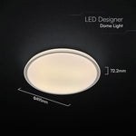 30W/60W/30W(6000Lm) LED dizaina griestu gaismeklis, V-TAC VT-85033, SMD, IP20, IK03, balts/pelēks, Ø495x72,2mm, 220–240V, 120°, tālvadība līdz 5m, dimmējams, 2 gadu garantija, CCT 3000K/4000K/6500K