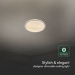 30W/60W/30W(6000Lm) LED dizaina griestu gaismeklis, V-TAC VT-85033, SMD, IP20, IK03, balts/pelēks, Ø495x72,2mm, 220–240V, 120°, tālvadība līdz 5m, dimmējams, 2 gadu garantija, CCT 3000K/4000K/6500K
