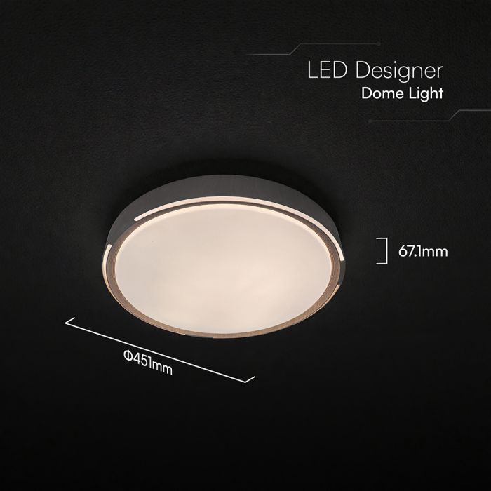 30W/60W/30W LED kupolveida gaismeklis, V-TAC, dimmējams, ar tālvadības pulti, IP20, 3IN1