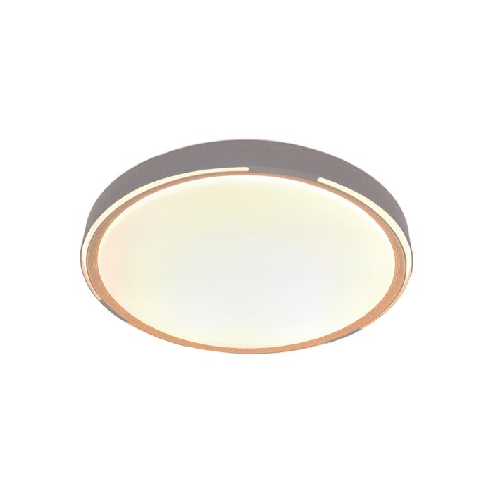 30W/60W/30W(6000Lm) LED dizaina griestu gaismeklis, V-TAC VT-85034, SMD, IP20, koka imitācija, Ø486x67,1mm, 220–240V, 120°, tālvadība līdz 5m, dimmējams, 2 gadu garantija, CCT 3000K/4000K/6500K