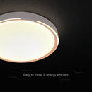 30W/60W/30W(6000Lm) LED dizaina griestu gaismeklis, V-TAC VT-85034, SMD, IP20, koka imitācija, Ø486x67,1mm, 220–240V, 120°, tālvadība līdz 5m, dimmējams, 2 gadu garantija, CCT 3000K/4000K/6500K