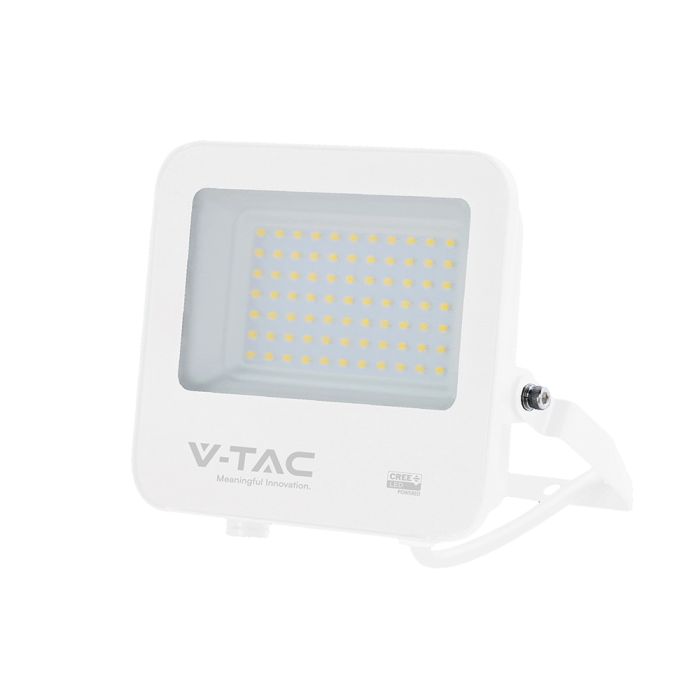 50W(6750Lm) 135LM/W LED CREE prožektors bez kustību sensora, V-TAC, IP65, garantija 6 gadi, balts, neitrāli balta gaisma 4000K