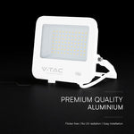50W(6750Lm) 135LM/W LED CREE prožektors bez kustību sensora, V-TAC, IP65, garantija 6 gadi, balts, neitrāli balta gaisma 4000K