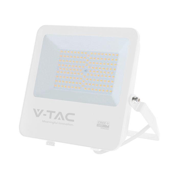 100W(13500Lm) 135LM/W LED CREE prožektors bez kustību sensora, V-TAC, IP65, garantija 6 gadi, balts korpuss, auksti balta gaisma 6500K