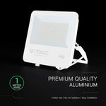 100W(13500Lm) 135LM/W LED CREE prožektors bez kustību sensora, V-TAC, IP65, garantija 6 gadi, balts korpuss, auksti balta gaisma 6500K