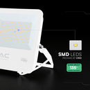100W(13500Lm) 135LM/W LED CREE prožektors bez kustību sensora, V-TAC, IP65, garantija 6 gadi, balts korpuss, auksti balta gaisma 6500K