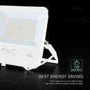 100W(13500Lm) 135LM/W LED CREE prožektors bez kustību sensora, V-TAC, IP65, garantija 6 gadi, balts korpuss, auksti balta gaisma 6500K