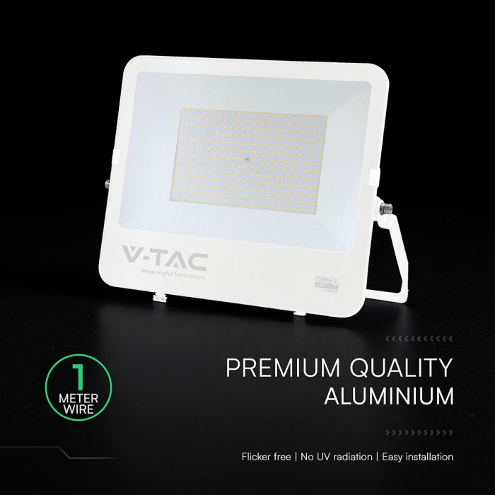 200W(27000Lm) LED  SMD-CREE Chip prožektors, IP65, IK05, V-TAC, balts, neitrāli balta gaisma 4000K