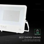 200W(27000Lm) 135LM/W LED CREE prožektors bez kustību sensora, V-TAC, IP65, garantija 6 gadi, balts korpuss, neitrāli balta gaisma 4000K
