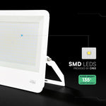 300W(40500Lm) LED prožektors, V-TAC VT-44003-W, CREE SMD, IP65, IK05, balts korpuss ar pelēku stiklu, 498x48x411,6mm, 220–240V, 115°, 135Lm/W, 1m kabelis, 6 gadu garantija, auksti balta gaisma 6500K