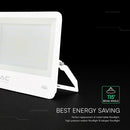 300W(40500Lm) LED prožektors, V-TAC VT-44003-W, CREE SMD, IP65, IK05, balts korpuss ar pelēku stiklu, 498x48x411,6mm, 220–240V, 115°, 135Lm/W, 1m kabelis, 6 gadu garantija, auksti balta gaisma 6500K