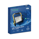 50W(5000Lm) LED darba prožektors, V-TAC VT-44049, CREE SMD, 100Lm/W, IP65, melns/dzeltens, 236,2x57x300mm, 3m kabelis, ES kontaktdakša, 6 gadu garantija, neitrāli balta gaisma 4000K