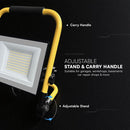 50W(5000Lm) LED darba prožektors, V-TAC VT-44049, CREE SMD, 100Lm/W, IP65, melns/dzeltens, 236,2x57x300mm, 3m kabelis, ES kontaktdakša, 6 gadu garantija, neitrāli balta gaisma 4000K