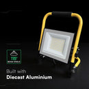 50W(5000Lm) LED darba prožektors, V-TAC VT-44049, CREE SMD, 100Lm/W, IP65, melns/dzeltens, 236,2x57x300mm, 3m kabelis, ES kontaktdakša, 6 gadu garantija, neitrāli balta gaisma 4000K