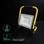 50W(5000Lm) LED darba prožektors, V-TAC VT-44049, CREE SMD, 100Lm/W, IP65, melns/dzeltens, 236,2x57x300mm, 3m kabelis, ES kontaktdakša, 6 gadu garantija, neitrāli balta gaisma 4000K