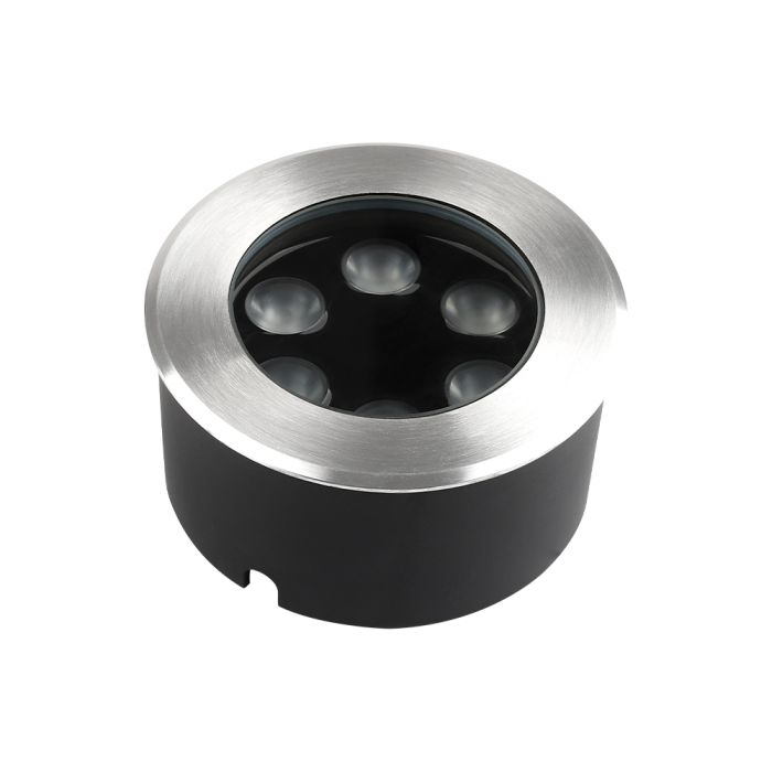 6W(387Lm) LED zemē iebūvējams gaismeklis, V-T AC,IP67, sudraba, silti balta gaisma 3000K