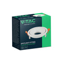 V-TAC VT-4202 padziļināts apaļš regulējams GU10 gaismekļa ietvars, alumīnijs, balts, IP20, Ø99x34mm, montāžas atvere 90mm, 3 gadu garantija