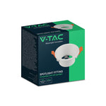 V-TAC VT-4203RD padziļināts apaļš GU10 gaismekļa ietvars ar pretapžilbināšanas konstrukciju, alumīnijs, balts, IP20, Ø80x49mm, montāžas atvere Ø75mm, 3 gadu garantija