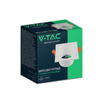 V-TAC VT-4203SQ padziļināts kvadrātveida GU10 gaismekļa ietvars ar pretapžilbināšanas konstrukciju, alumīnijs, balts, IP20, 82x82x49mm, montāžas atvere 75mm, 3 gadu garantija